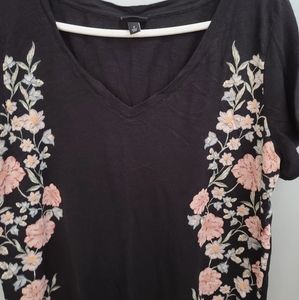 Black with flowers t-shirt